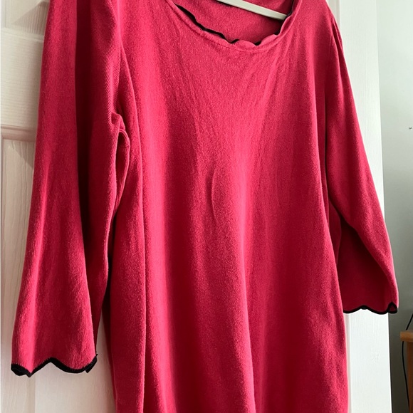 ROZ&ALI Women’s lightweight sweater, Plus Size 3X, like new, fuchsia pink/black - Picture 8 of 15